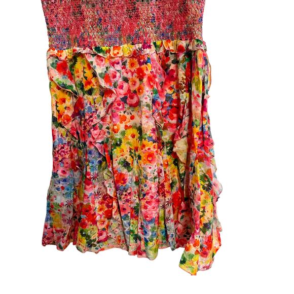 NEW Alice + Olivia Pink Floral Mini Dress - Picture 7 of 13